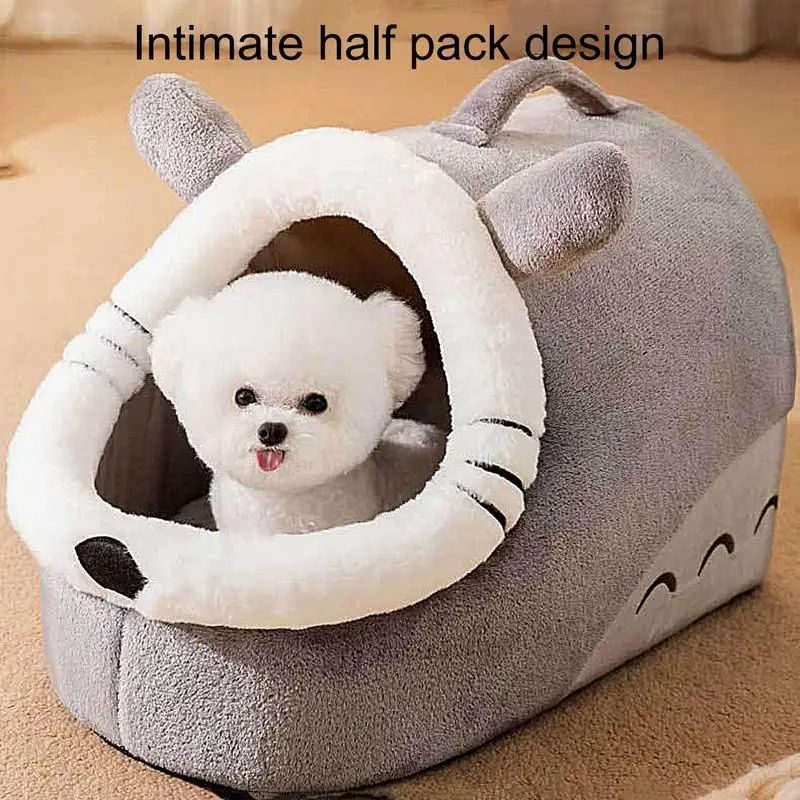 

Enclosed Warm Cat Bed For Portable Pet Beds Sweet Kittens Basket Cushion Cat Pillow Mat Tent Puppy Nest Cave Cats House Goods