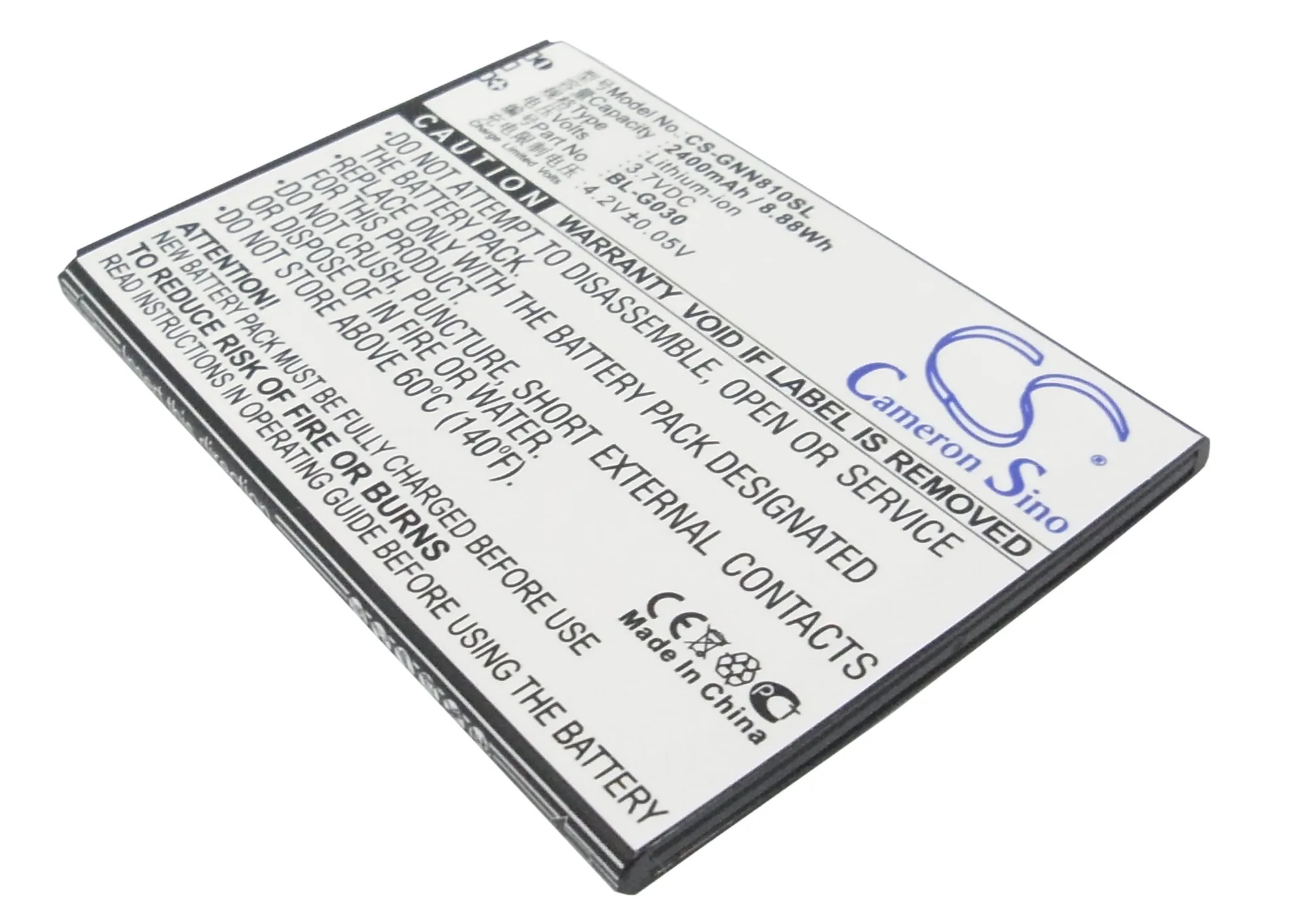 

CS 2400mAh / 8.88Wh battery for GIONEE GN810 BL-G030