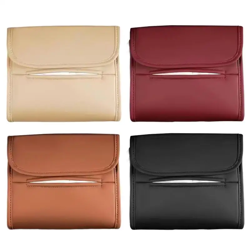 

Car Tissue Holder PU Leather Hanging Seat Back Napkin Dispenser Automotive Tissue Box Hanging Storage Seat Back Tissue Bag