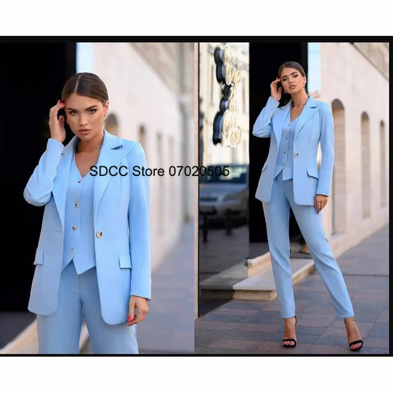 Women's Formal Office Suit Business Custom Elegant Slim Fit Ladies 2 Piece Set Blazer Jacket + Pants  가을정장