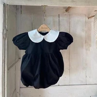 2022 toddler girls peter pan collar bodyusit cotton new fashion short sleeve spring summer jumpsuit infant baby girl bodysuits