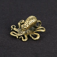 small octopus statue metal brass tea pet table ornament lucky accessories antique set craft home decoration