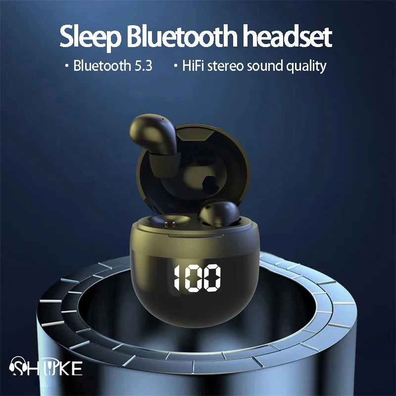 

Wireless Bluetooth Headphones Invisible Earphones With Mic Binaural Call Headset True Stereo Super Bass Earbuds Gaming Low Delay