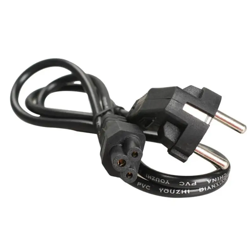 

ALLOYSEED 1m 3 Prong 2 Pin AC EU Plug Power Supply Cable Cord Adapter For Desktop Laptop Notebook Computer Power Extension Cable