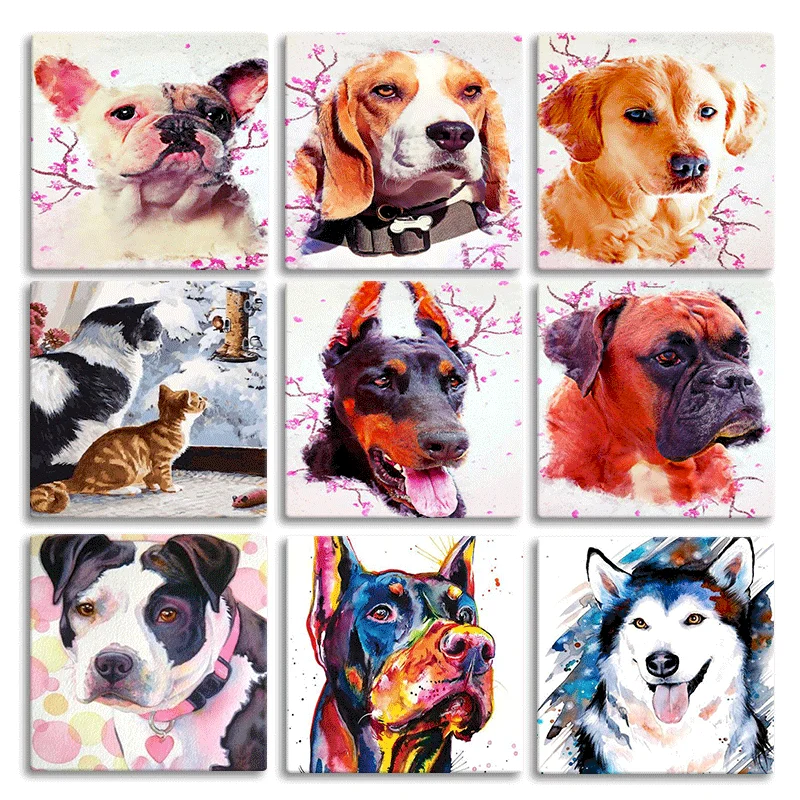 

Картина маслом по номерам «сделай сам», животные, собака, ручная роспись, настенная Милая спальня, гостиная, домашний декор, украшение для детской комнаты, уникальный подарок