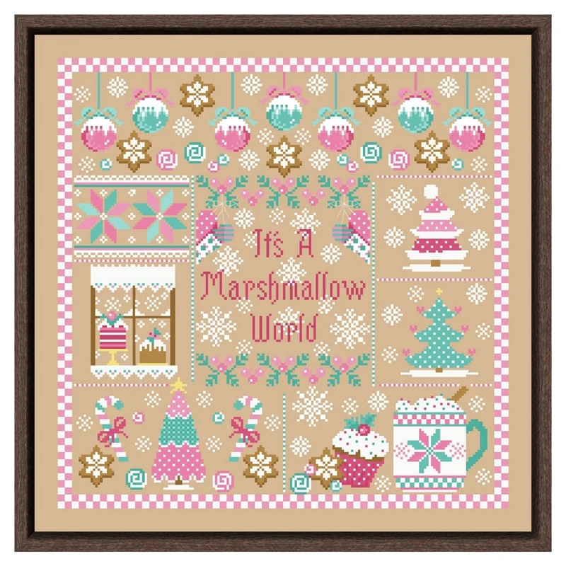 

It's a Marshmallow World cross stitch kit cotton thread 18ct 14ct 11ct linen flaxen canvas stitching embroidery DIY
