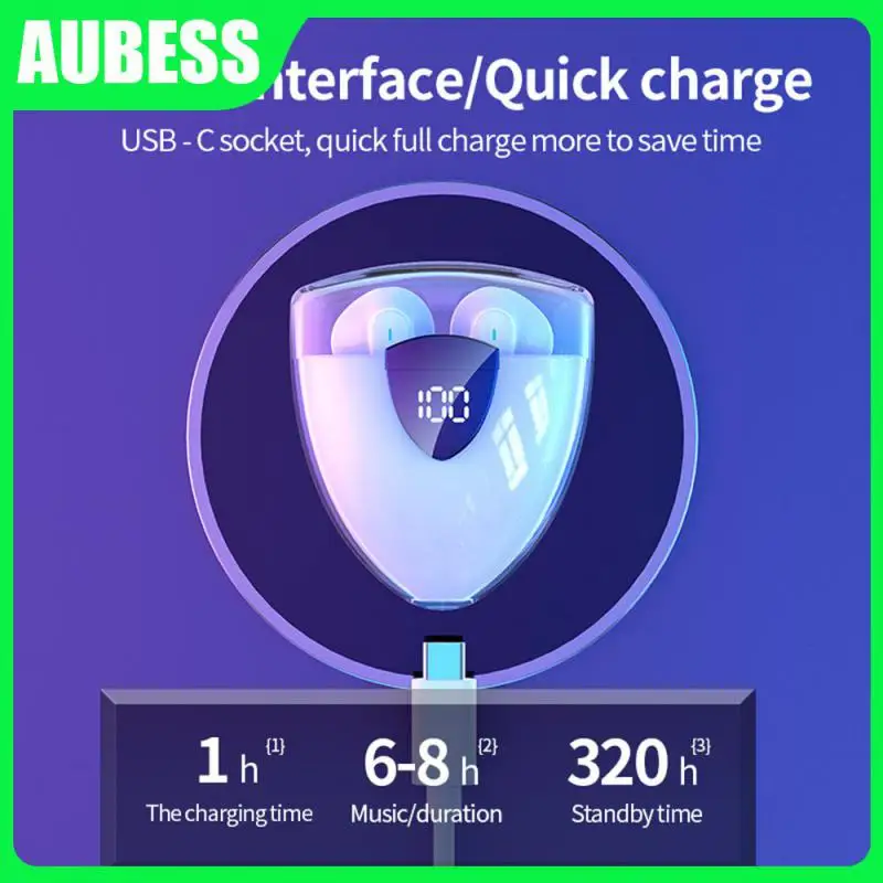 

High Color Value Touch Control Headset Working Distance ≥ 10m Sports Headset Digital Displays Headset Dual Host 300ma