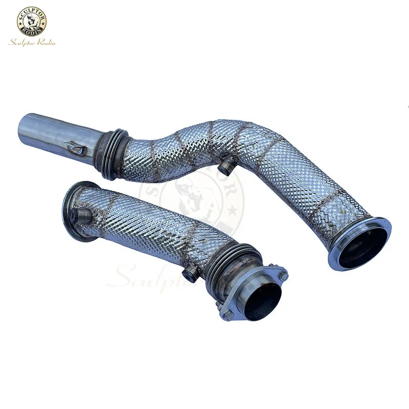 

Catless Downpipe For BMW S55 M2C M3 M4 F80 F82 F83 2015+ Exhaust Header Exhaust Downpipe With steel concave convex insulation