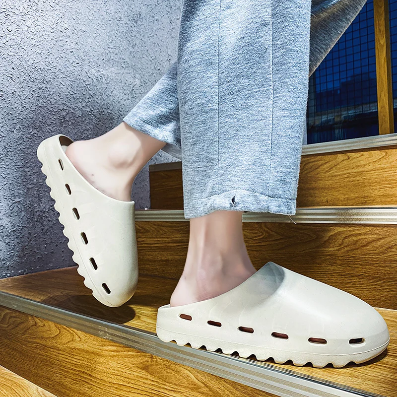

Summer Slippers Men Women Indoor Eva Cool Soft Bottom Sandals Trend Unisex Slides Light Weight Beach Shoes Slippers Home 35-46 f