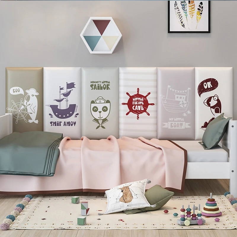 

Anti-collision bed headboard wall sticker soft bag baby bedroom decoration self-adhesive wallpaper