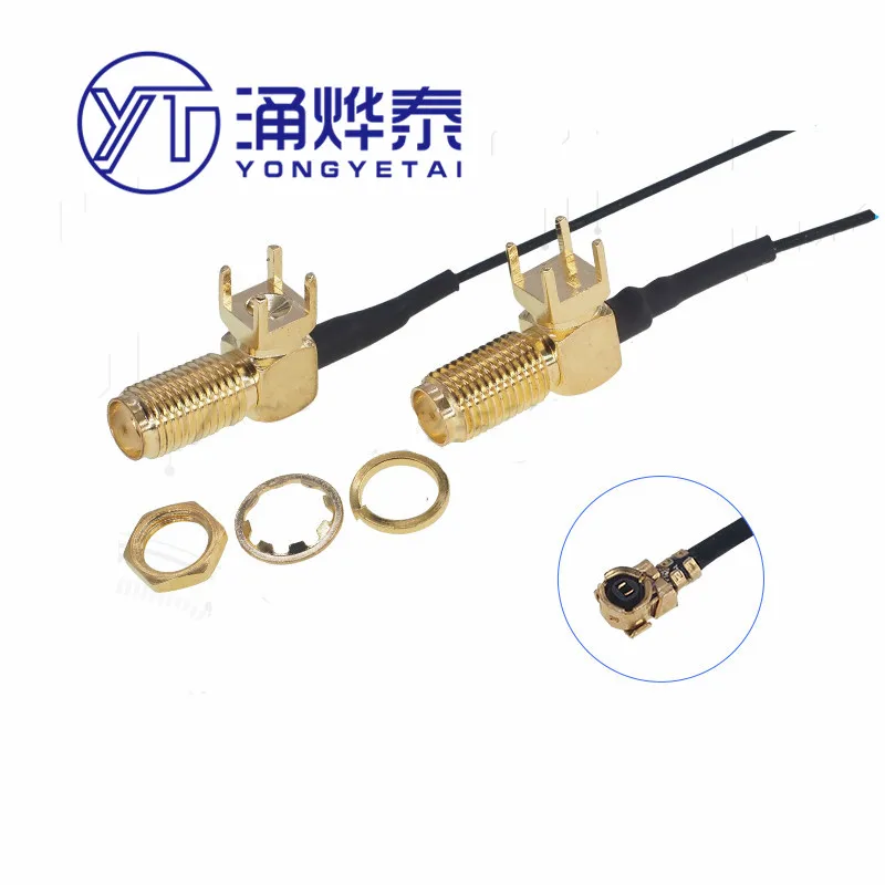 YYT 5 шт. IPEX в SMA-KWE изогнутая ножка модуль WIFI антенна SMA разъем для линии