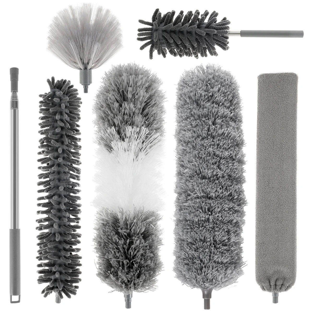 

Тряпка из микрофибры, гибкая щетка для очистки, телескопический столб, съемный моющийся инструмент для удаления пыли и домашней уборки