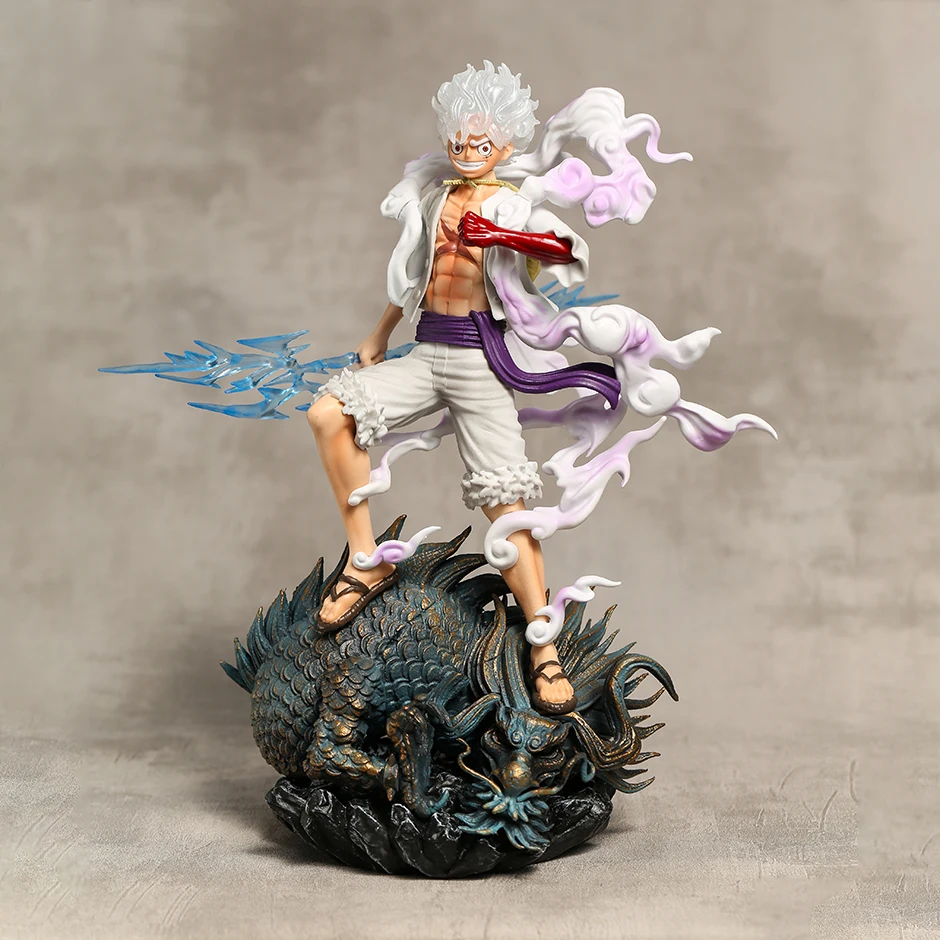 

32cm Anime One Piece Nika Luffy Gear 5 Sun God Wano Country Figurine PVC Statue Collectible Model Doll Toys