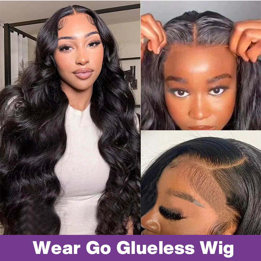 

250% 40in парик без клея, человеческие волосы, готовые к ношению, волнистые человеческие волосы, парик из человеческих волос с застежкой 5x5, парик из предварительно вырезанных волос, парик для женщин