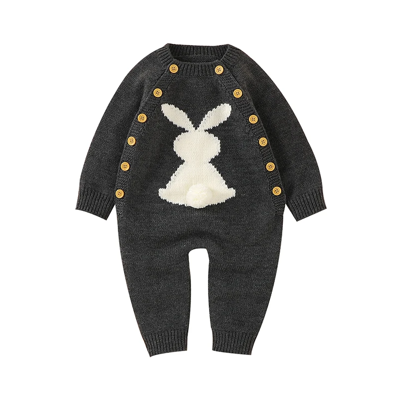 

Spring Newborn Baby Boy Girl Rompers Jumpsuits Cute Rabbit Knitted Infant Unisex Easter Playsuits Outfits Children Clothes 0-18m