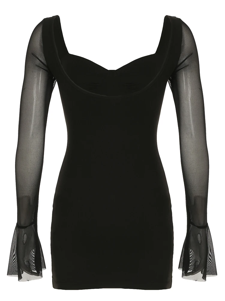 Rockmore Элегантное сетчатое лоскутное платье с низкой чашкой для женщин