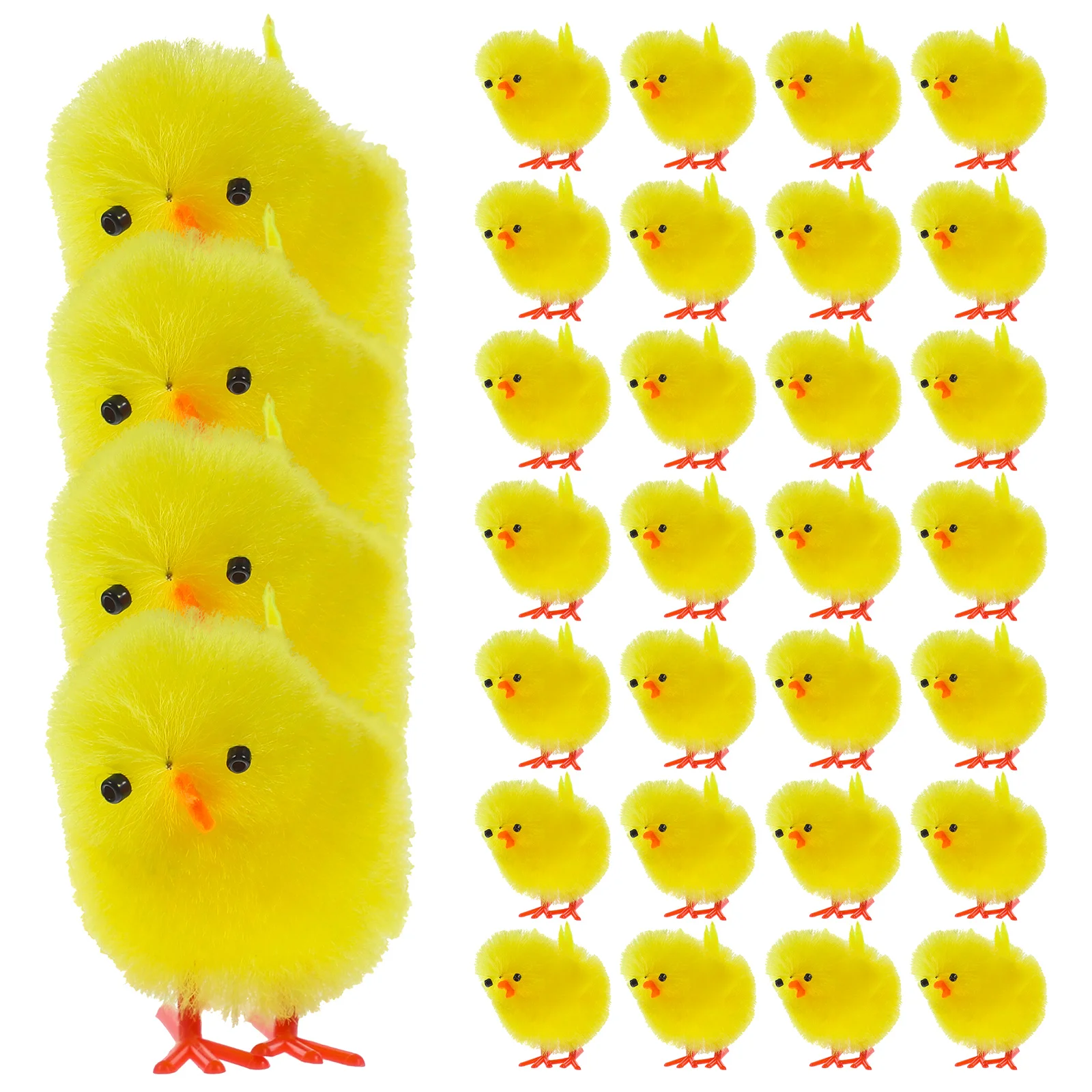 

36 Pcs Mini Chicks Miniature Easter Eggs Poms Windup Toys Kids Fake Para Niños Fluffy Plush Chicken Stuffed Animals
