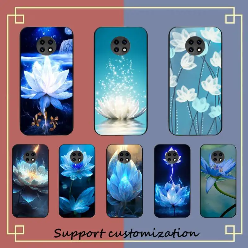 

Lotus Blue White Flowers Phone Case for Redmi 8 9 9A for Samsung J5 J6 Note9 for Huawei NOVA3E Mate20lite cover