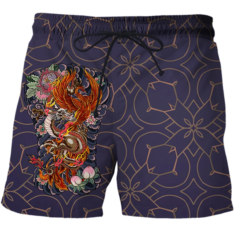 2022 New Chinese dragon totem 3D Print Fashion Hot Men Shorts Summer New Harajuku Casual Leisure Beach Shorts Streetwear