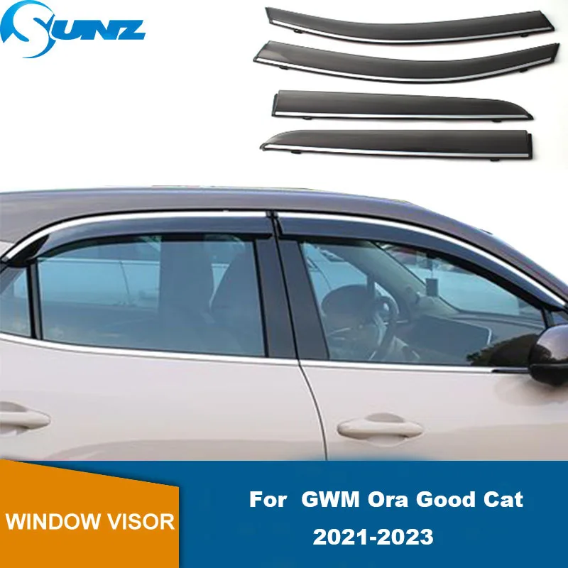 

Side Window Deflector For GWM Ora Good Cat 2021 2022 2023 Car Tinted Sun Rain Guard Vent Door Window Visor Awnings Shelter Cover