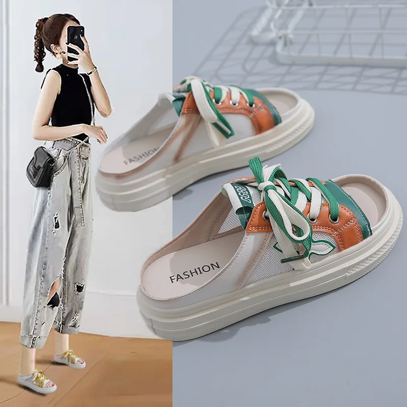 

Сандалии женские холщовые на платформе, Повседневная дышащая пляжная обувь, 2 цвета, размеры 35-40, летняя модель H38