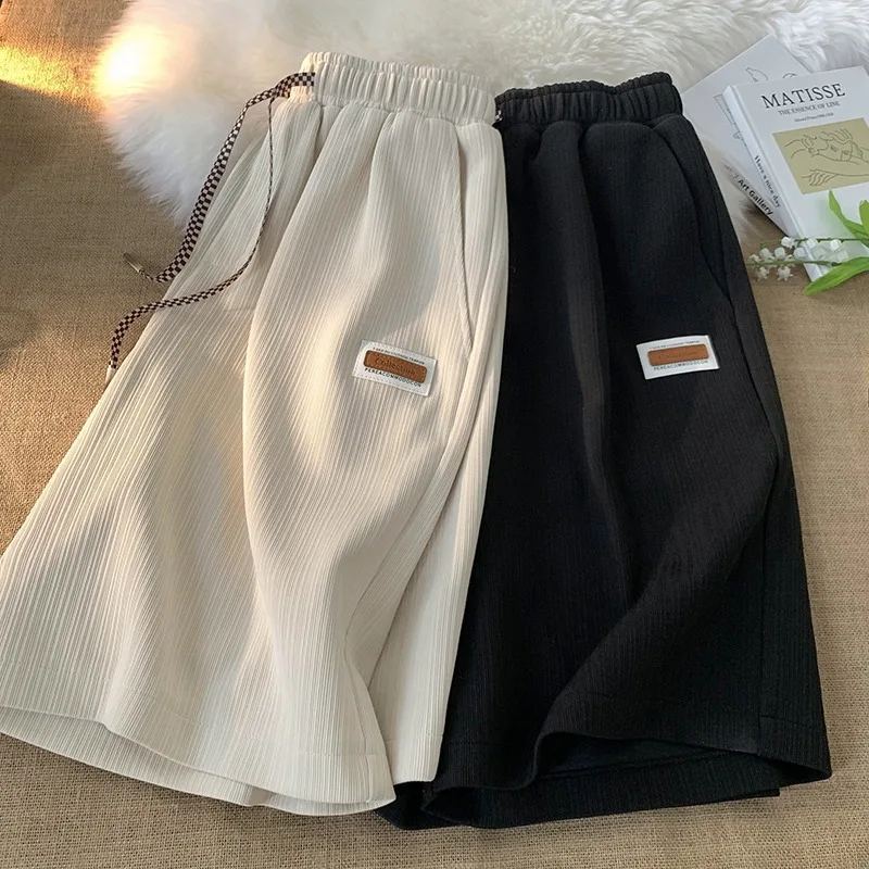 Ice Silk Five Minute Shorts Women Wear Sports Casual Elastic High Waist Loose Home Wide Leg Pants In Summer Biker Shorts Women
