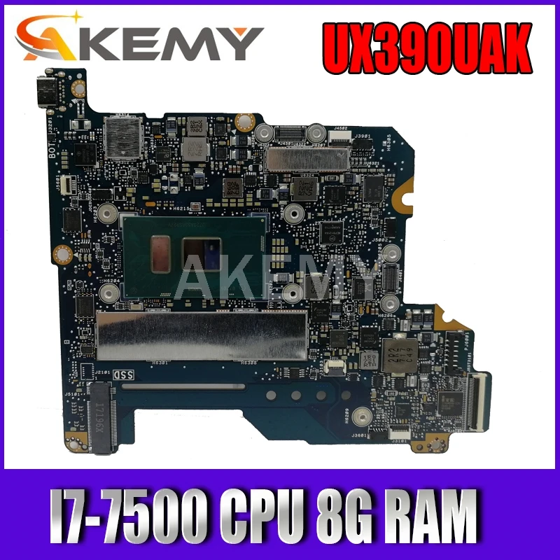 

Материнская плата Akemy UX390UAK для ASUS UX390U UX390UA UX390UAK Laotop, материнская плата с процессором I7-7500, 8 ГБ ОЗУ