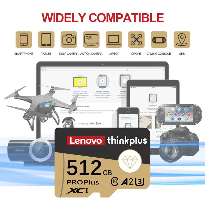 Фото Флэш-карта памяти Lenovo 2 ТБ 1 ТБ, класс 10, 128 ГБ, SD-карта 256 ГБ, Micro TF SD-карта, 64 ГБ, TF флэш-карта памяти для телефона, камеры, дрона №3