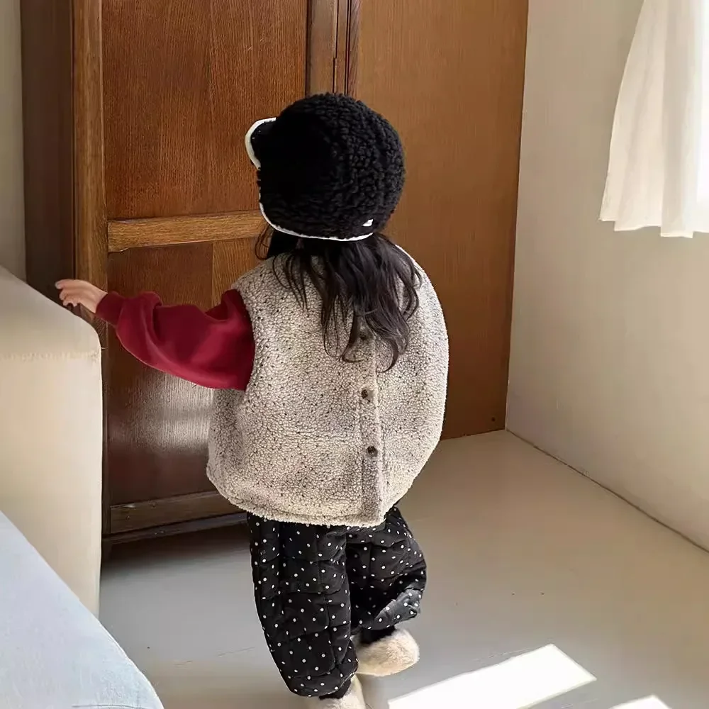 Детский жилет 2024 новый зимний корейский утолщенный дизайн универсальный для