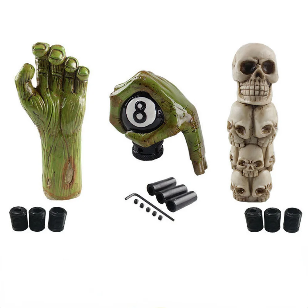 

Зеленая ручка переключения передач в виде призрака на Хэллоуин, ручка для головы, Стайлинг, ручки переключения передач автомобиля, рычаг пе...