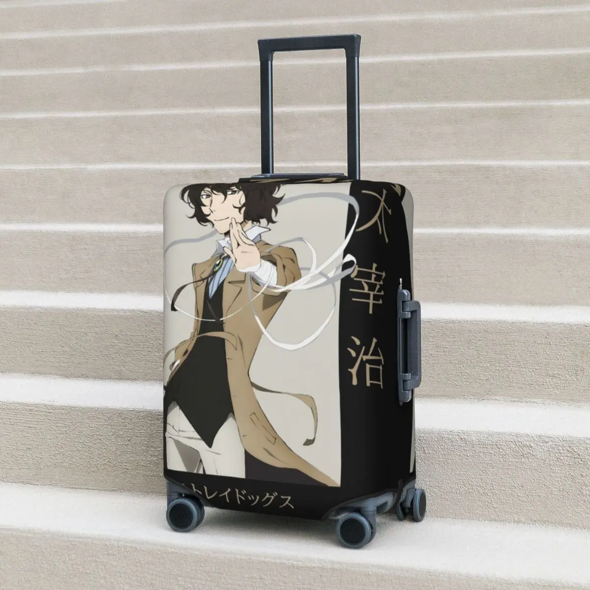 

Dazai Osamu Suitcase Cover Flight bungou stray dogs bsd husbando Practical Luggage Accesories Cruise Trip Protection