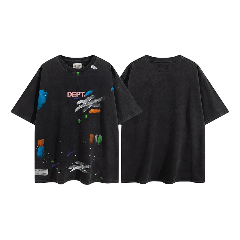

2023 Tide GALLERY DEPT skull rose print short-sleeved t-shirt men and women couples high street half-sleeves