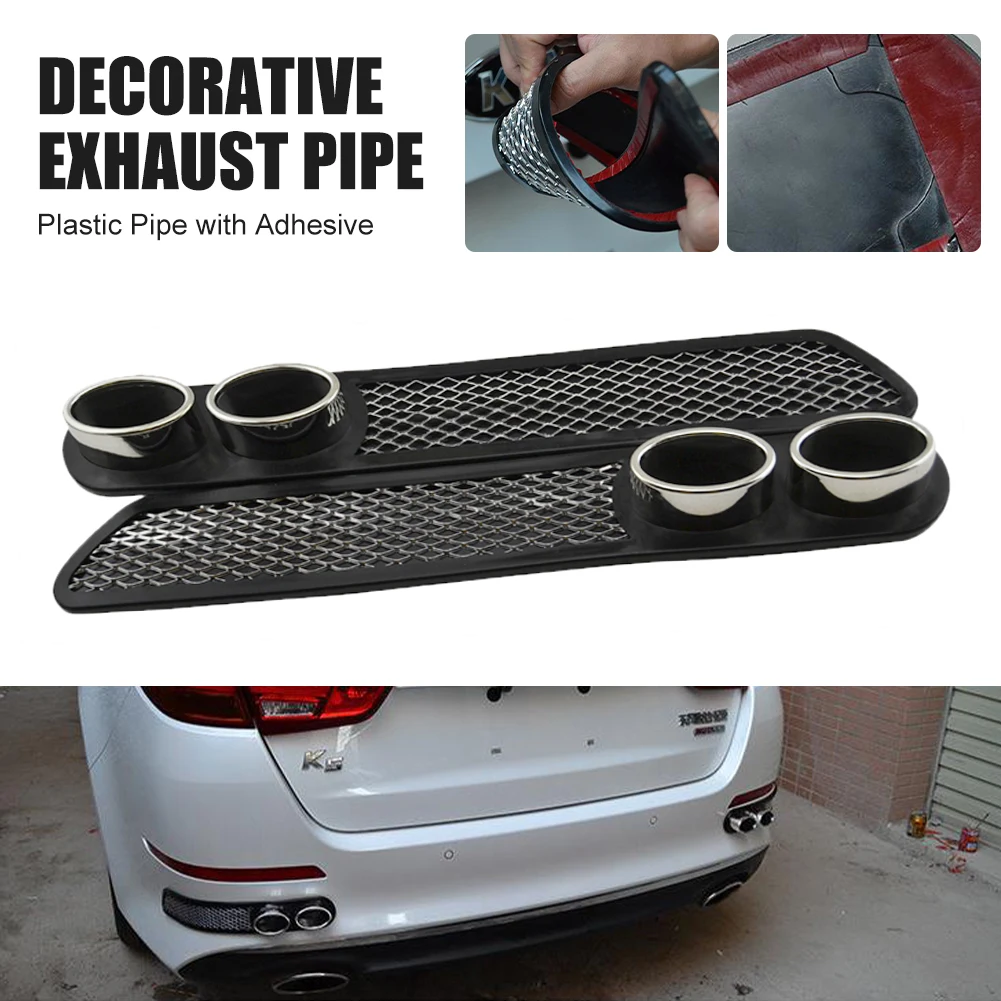 

2PCS Vent Grid Exhaust Muffler Pipe Hot Car Auto Styling Fake Decorative Exterior Accessories Universal For All Car Accessories