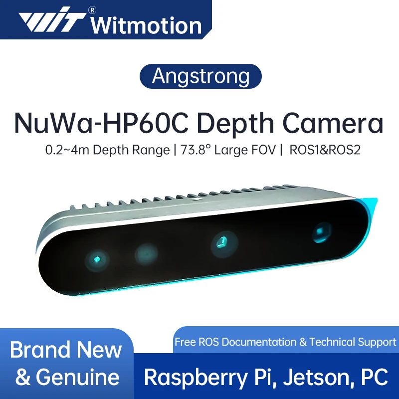 Фото Камера глубины 3D Nuwa-HP60C RGB с технологией структурированного света, USB 2.0, угол обзора 73.8° °   Датчик обнаружения препятствий 0.2-4M для роботов на базе Raspberry Pi с ROS №1