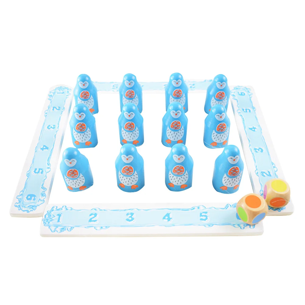 

1 Set of Interactive Chess Toys Wooden Penguin Memory Toys Funny Memory Chess Toys
