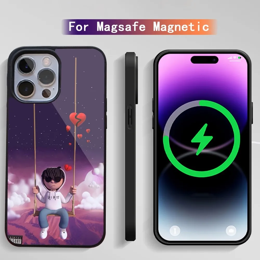 Чехол для телефона Junior H Singer $ad Boyz 4 Life II iPhone 15 14 13 12 11 Plus Pro Max Magsafe с магнитной