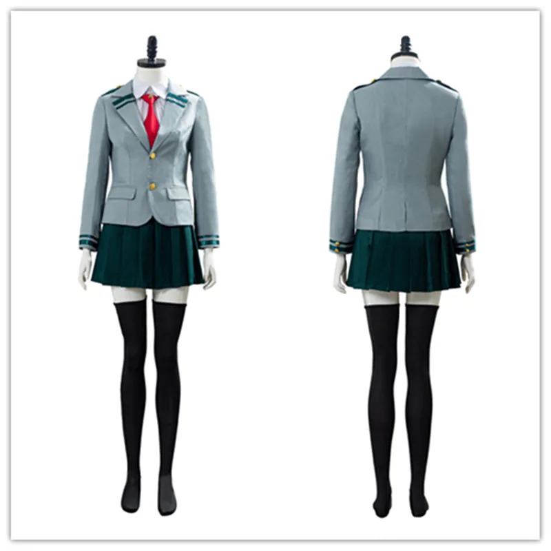 

Adult Boku no My Hero Academia Ochako Uraraka Cosplay Costume Asui Tsuyu School Uniform Dress Outfits Halloween Carnival Suit