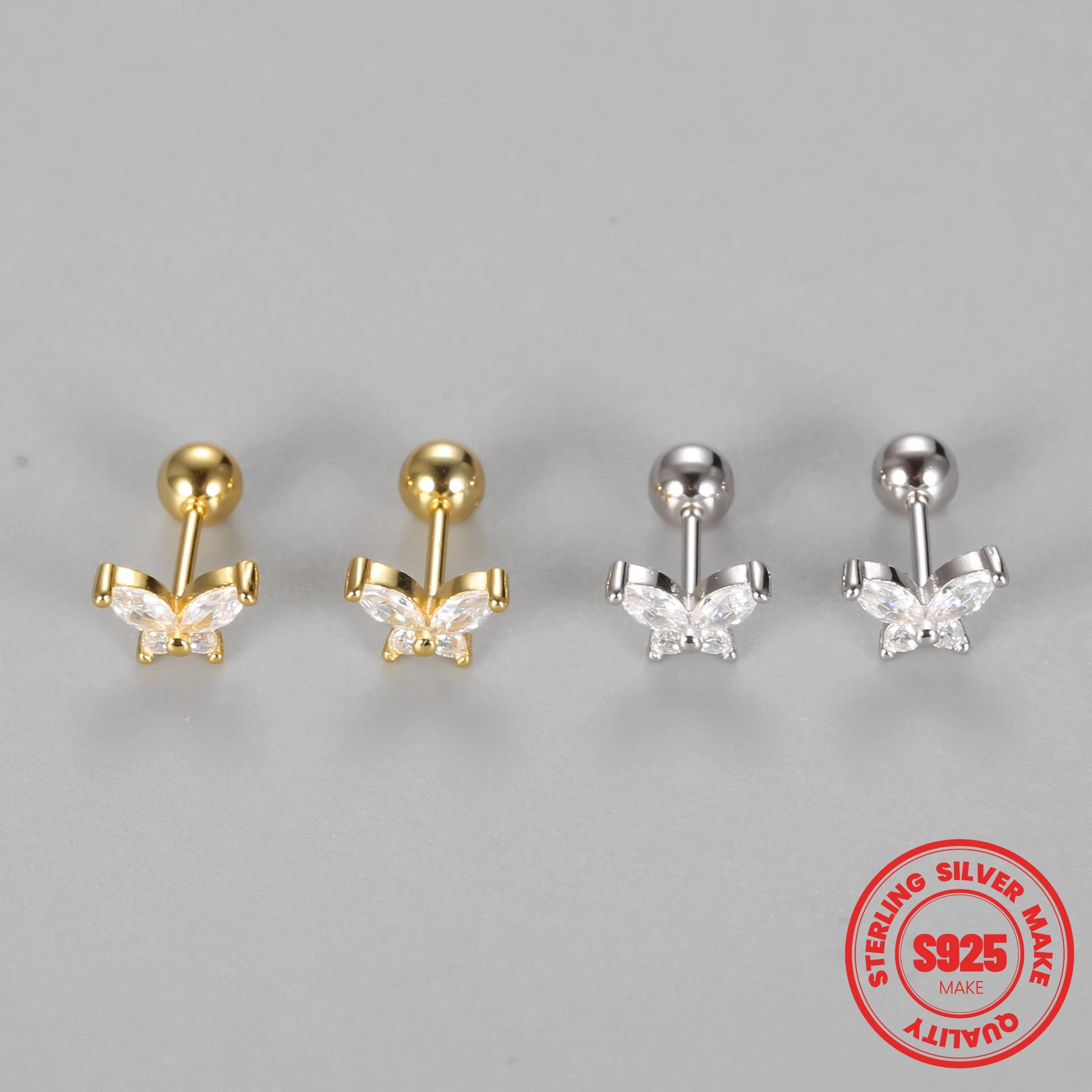 Женские серьги-гвоздики из серебра 2024 пробы с фианитами