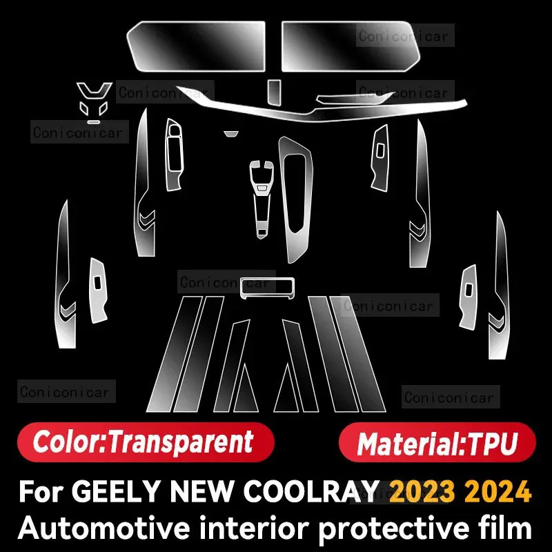

Для GEELY NEW COOLRAY 2023 2024, пленка для панели автомобиля, защитная наклейка на экран приборной панели, аксессуары для интерьера и защиты от царапин