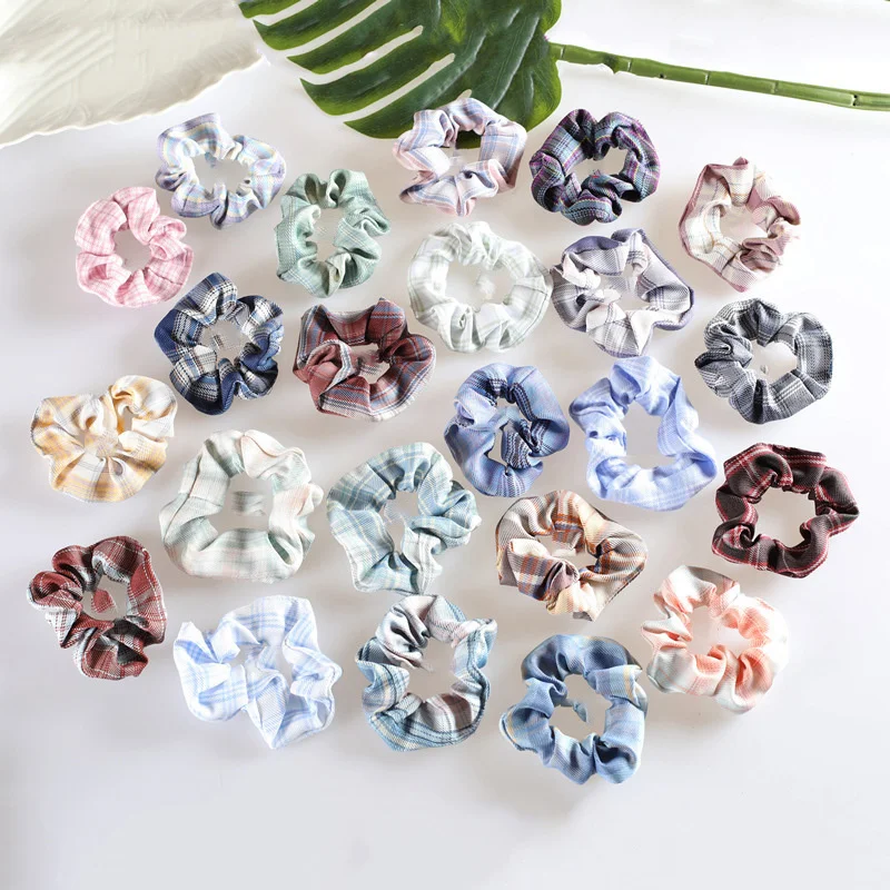 

Preppy Style Lattice Women Scrunchies Fashion Hairband For Ponytail Holder Elastic Hair Band Sweet Hair Ties Hair Accessories