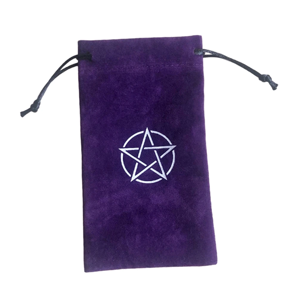 

1pcs Velvet Pentagram Tarot Storage Bag Board Game Cards Embroidery Drawstring Package Witchcraft Supplies for Altar Tarot Box