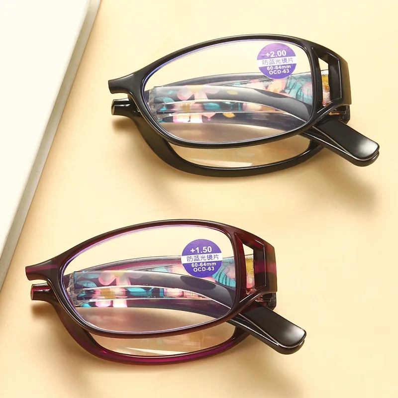 

Anti-blue Light Elegant Printed Fashionable and Convenient Presbyopia Glasses Folding Reading Glasses Women Men Gafas +1.0 +4.0