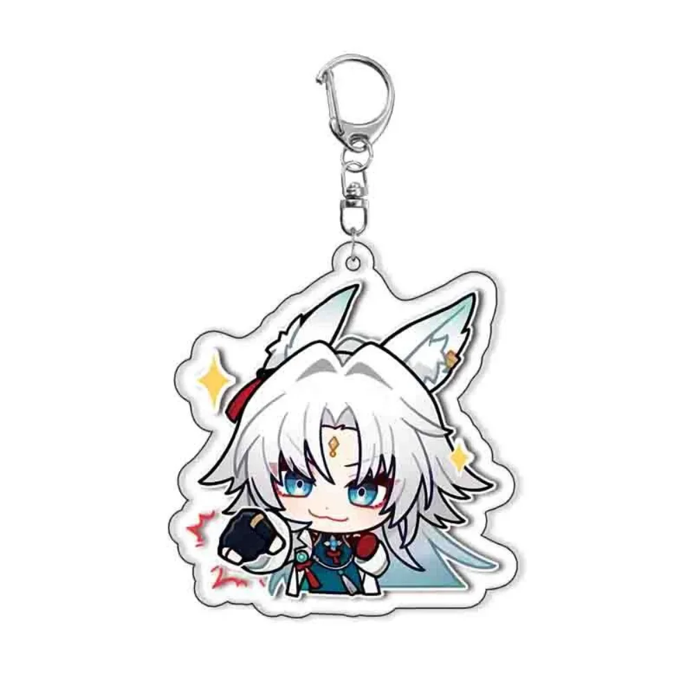 Фото Honkai: Star Rail New Keychain Cute Cartoon Anime Ruanmei Boothill Jiao Qiu Firefly Expression Pendant Keyring Backpack Badge №2