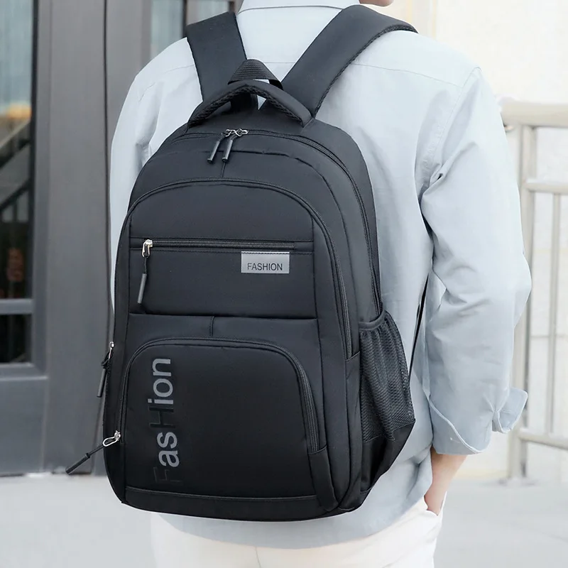 

Fashion Men's Backpack Oxford Cloth Black Waterproof Computer Bag Men's and Women's Travel Leisure Backpack Mochilas Bolso Mujer