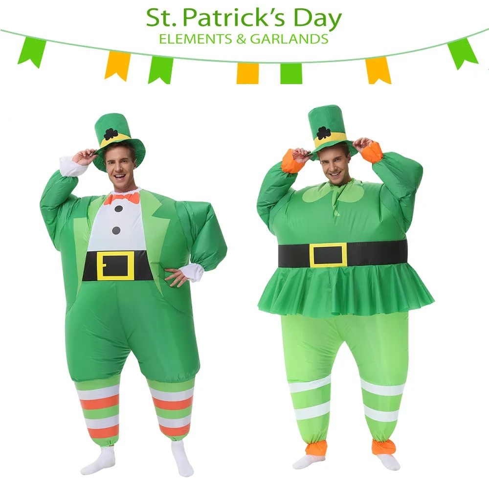 

Simbok New Inflatable Costume Green Suit Holiday Parties Valentine's Day Wedding Spring Four-leaf Clover Clothing