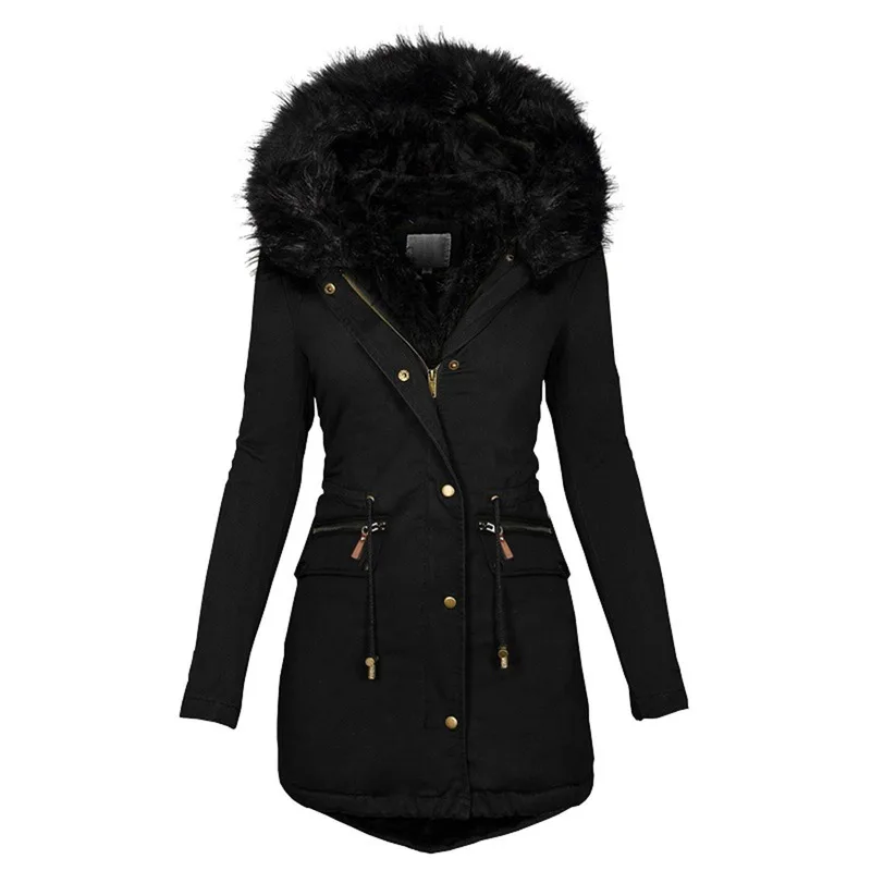 Winter Women's Collection Fashion Warm  Women Coats and Jackets Winter Windproof Stand-Up Collar with Hood Winter Slim Coat