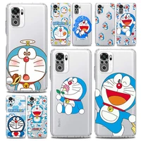 cartoon doraemon cute phone case for xiaomi redmi note 11 9s 9 8 10 pro 7 8t 9c 9a 8a k40 pro 11t 5g silicone clear cover coque