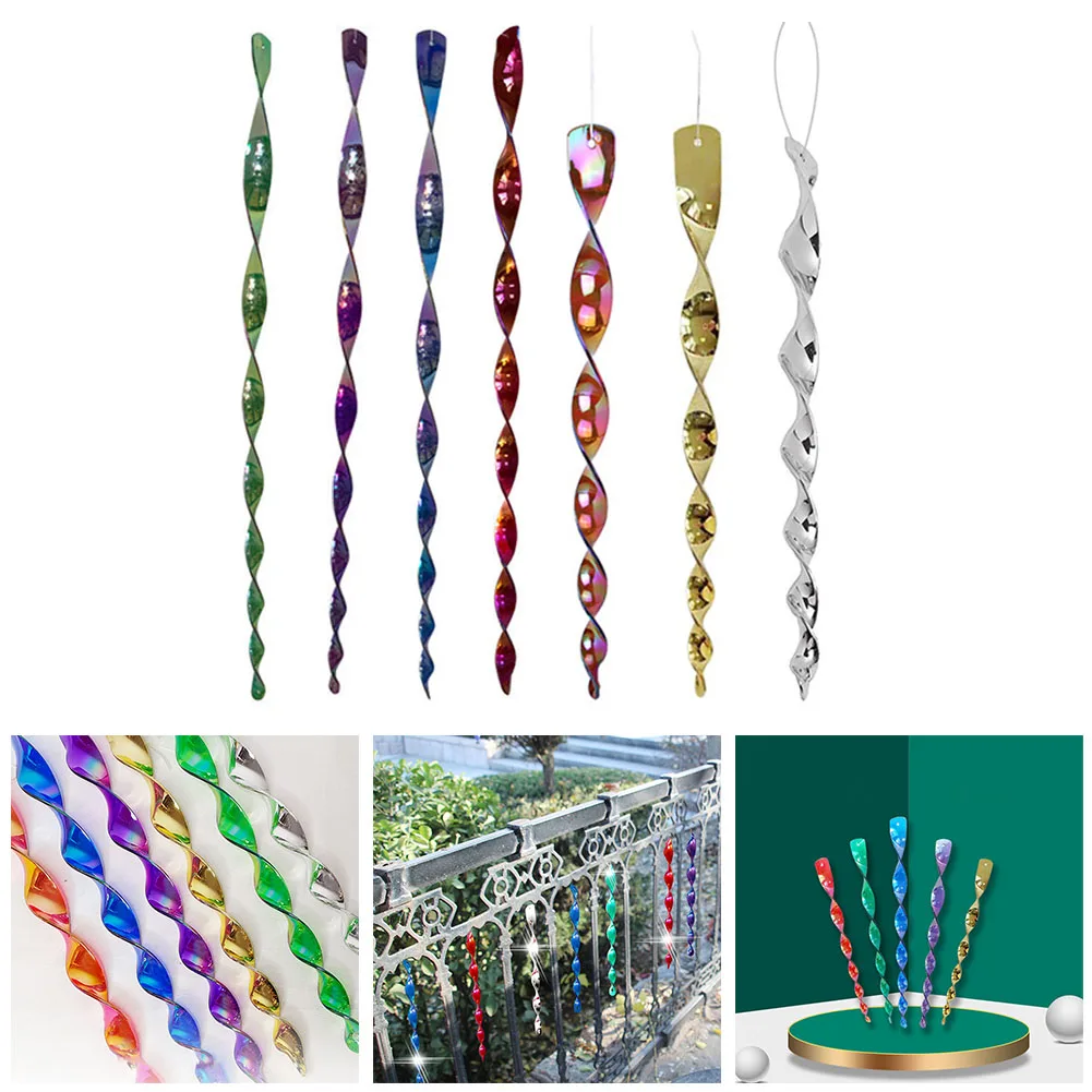 

12Pcs Bird Repellent Wind Rotating Rods Reflective Scare Bird Repellent Balcony Yard Garden Ornaments Decor Wind Spiral 30cm