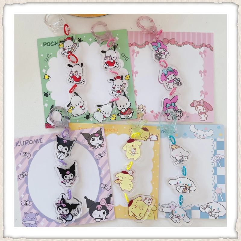 

Kawaii Sanrio Accessories Cinnamoroll Kulome Melody Hello Kitty Keychain Cute Bag Decoration Pendant Small Pendant Men Keychain