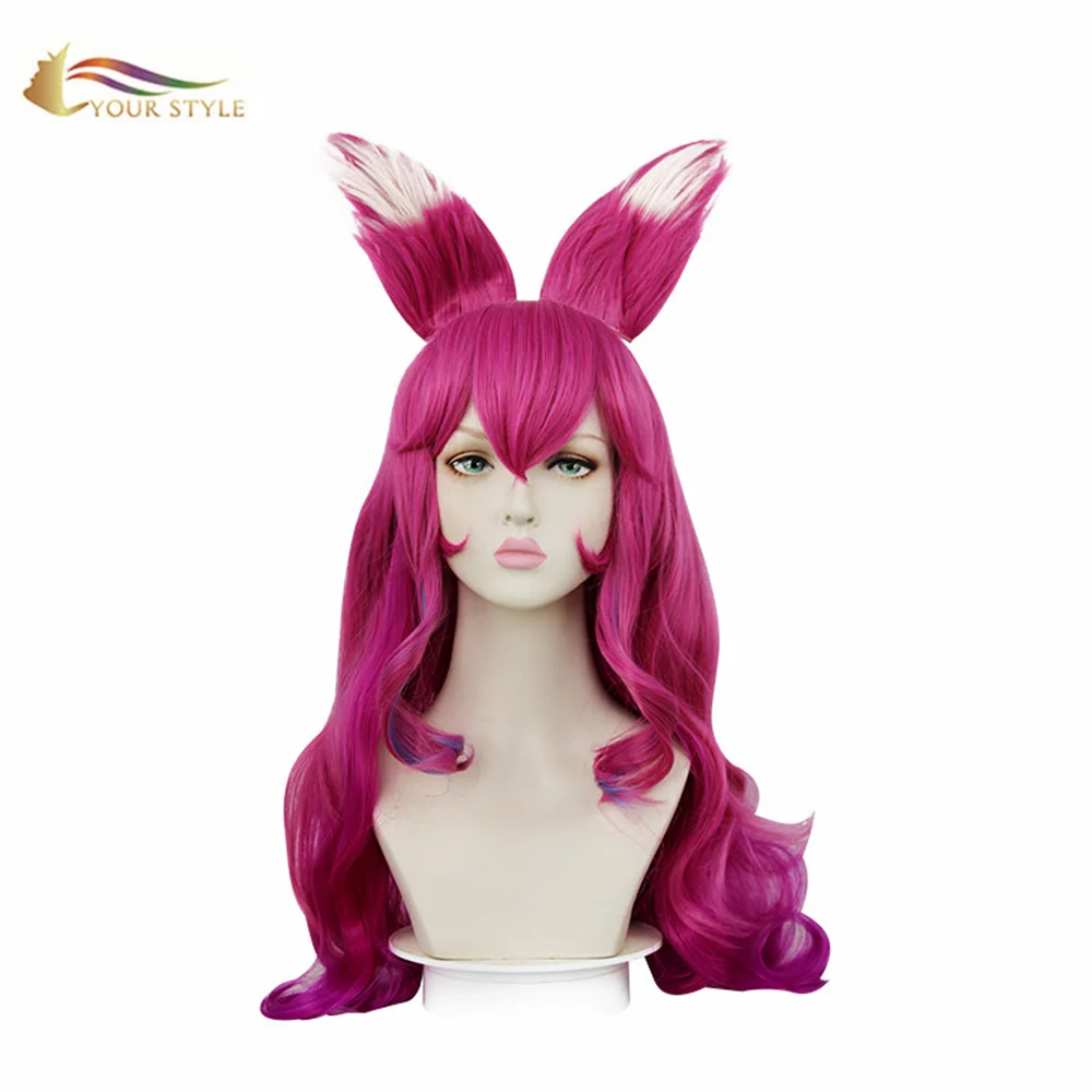 YOUR STYLE LOL Ali The Fox Cosplay Wigs Rose Red Synthetic Wigs Long Wavy Wigs Costume Wigs For Kids Halloween Wigs Party Wig